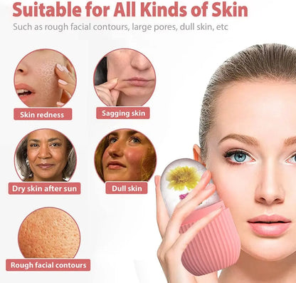BeautyCareAvenue Ice Face Roller, Reusable Silicone Facial Ice Roller for Face, Eyes and Neck, Cooling Skin Care Massage Tool BeautyCareAvenue