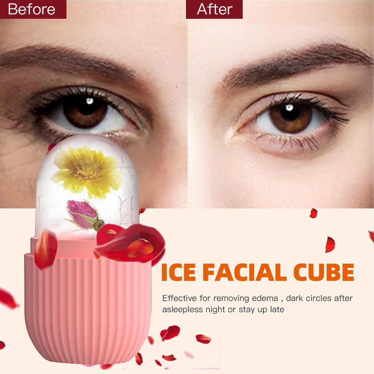 BeautyCareAvenue Ice Face Roller, Reusable Silicone Facial Ice Roller for Face, Eyes and Neck, Cooling Skin Care Massage Tool BeautyCareAvenue